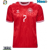Denmark Mathias Jensen #7 Replica Home Shirt Euro 2024 Short Sleeve